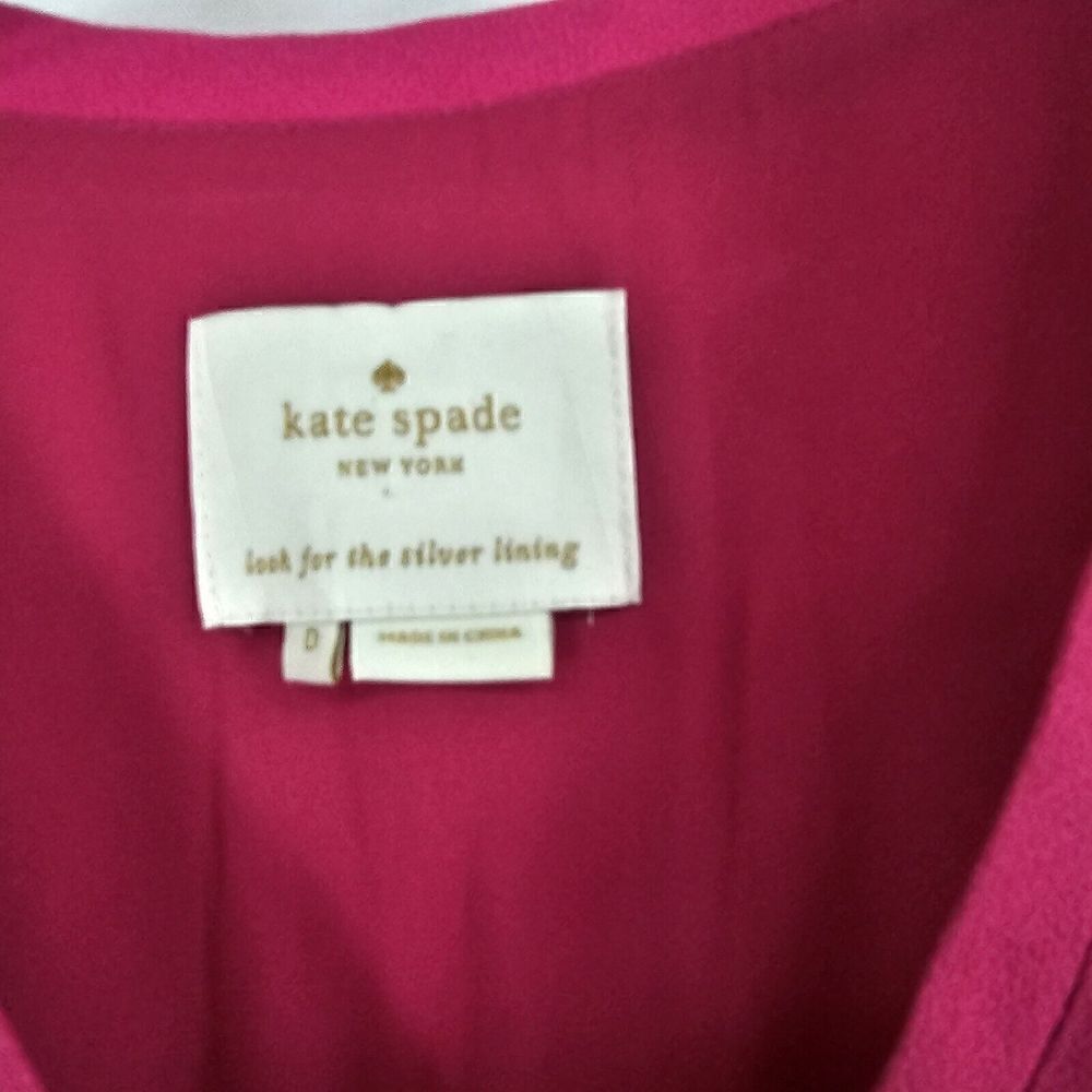 Kate Spade Fluid Crepe Frill Dress Bright Pink Size 0 - Picture 7 of 10